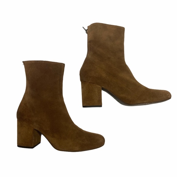 Free People | Suede Block Heel Ankle Boots Size 38 - Picture 4 of 13
